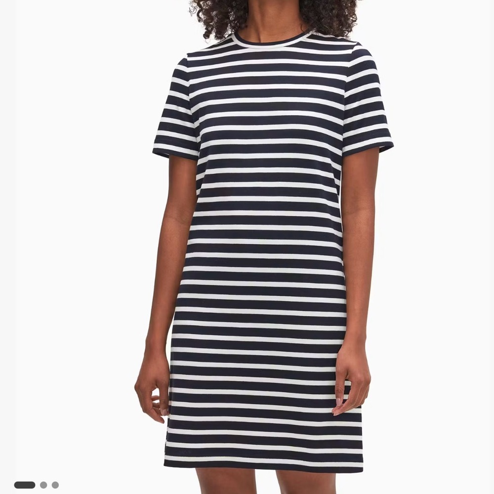 kate spade Navy and White Striped Short Sleeve Shift Dress